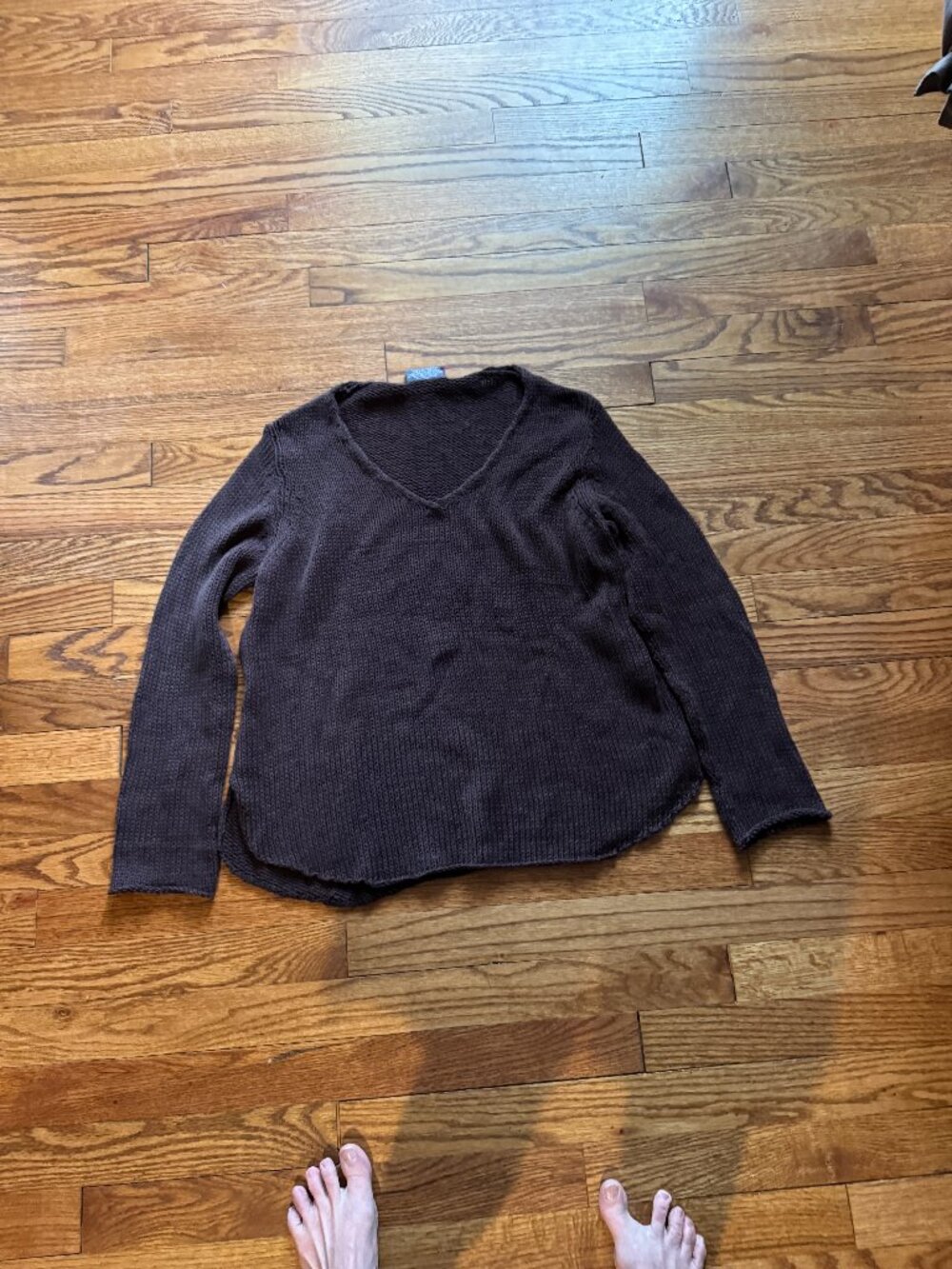 Wooden Ships "Shirt Tail V Cotton" Sweater, Size xs/s